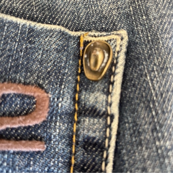 Dsquared2 embroidered native woman cowboy hat button boot cut jean low rise - Picture 7 of 14